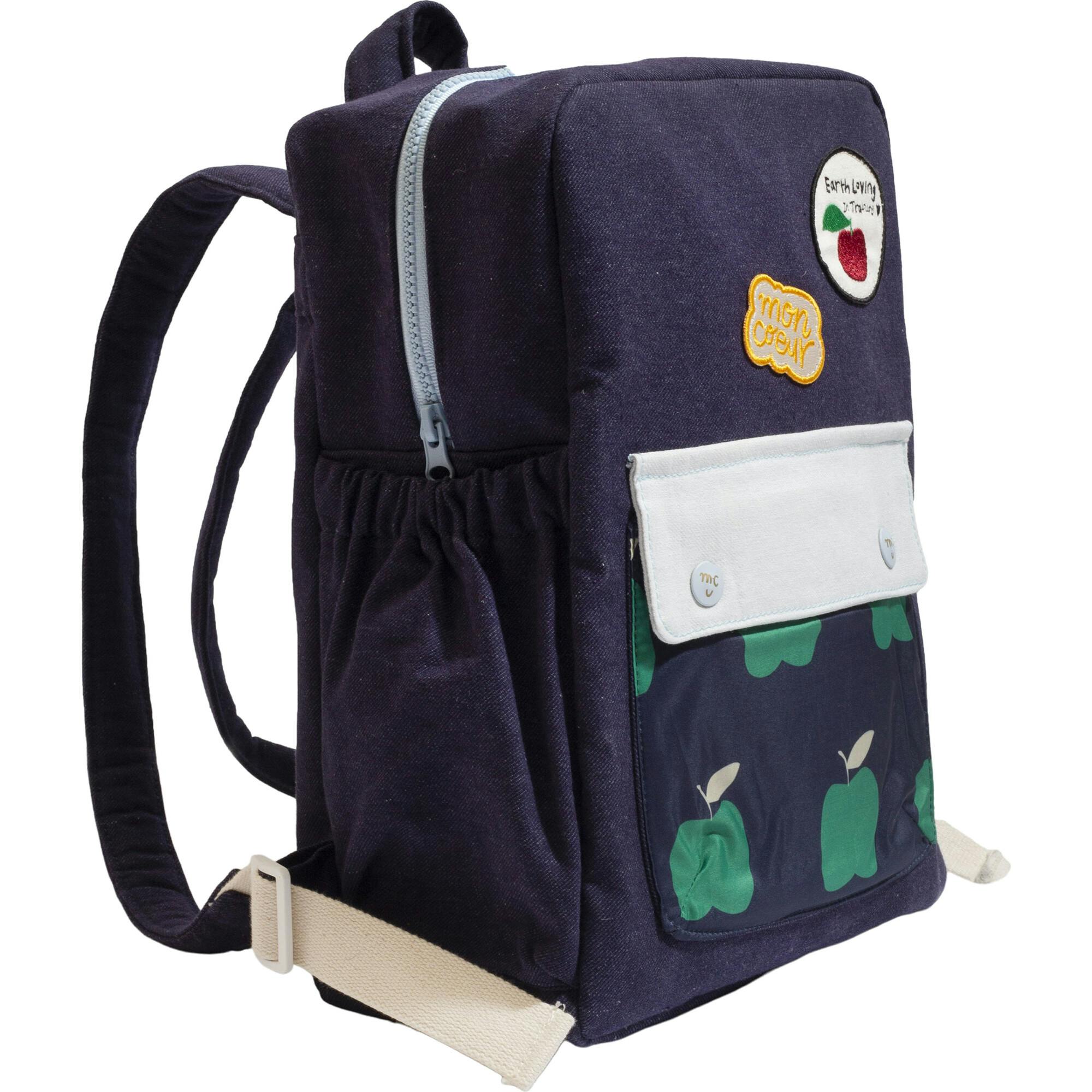 Apple Print Padded Adjustable Buckle Strap Zipper Backpack