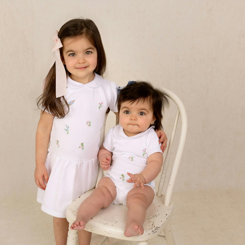 Girls Embroidered Garden Knit Dress