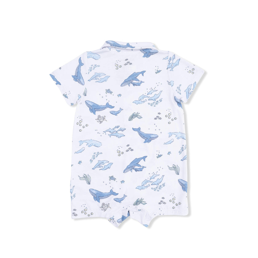 Watercolor Blue Whales - Polo Shortie