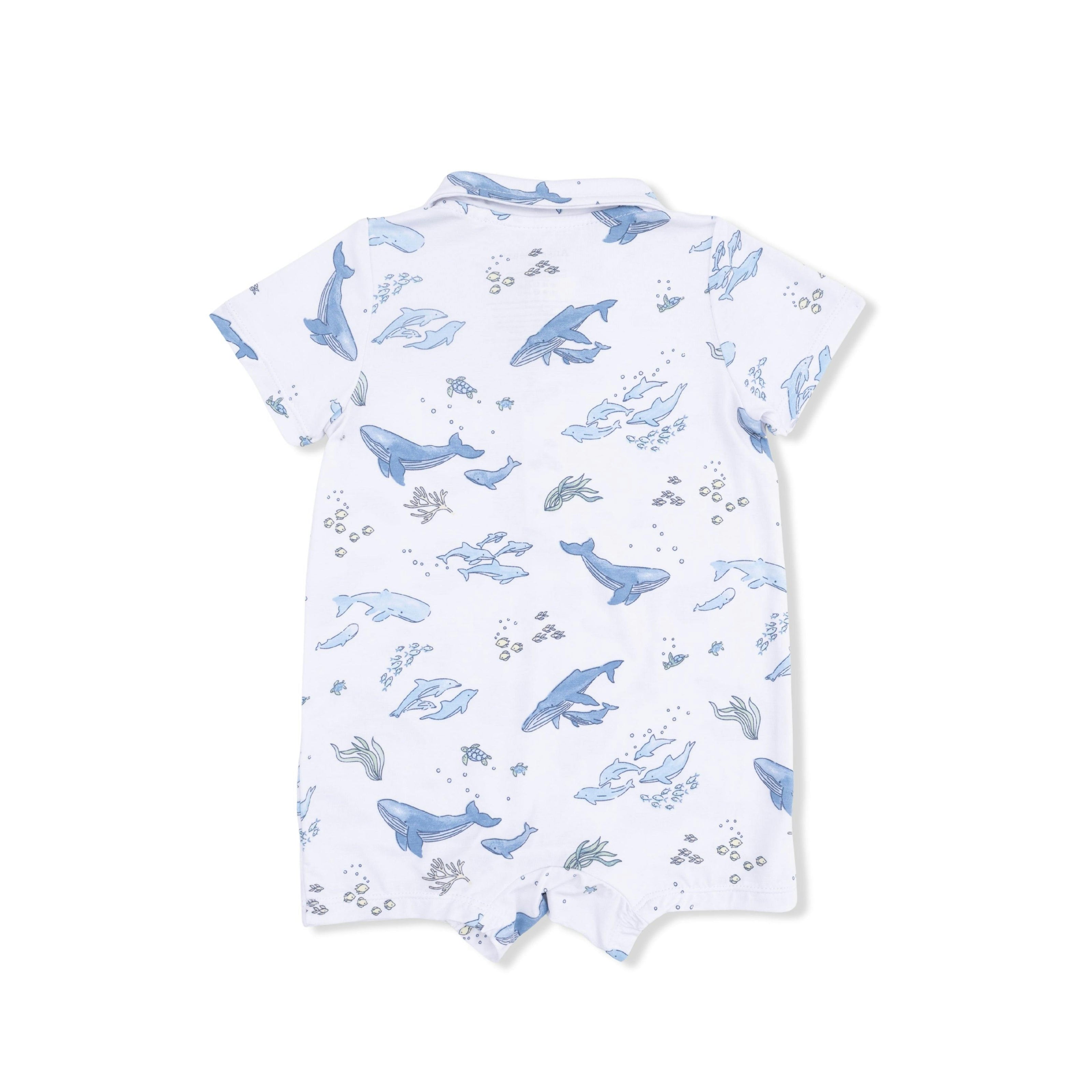 Watercolor Blue Whales - Polo Shortie