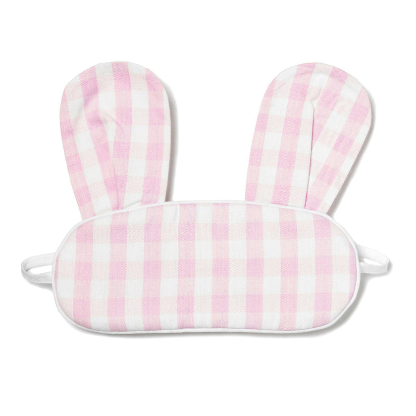 Kid's Twill Bunny Sleep Mask in Pink Gingham