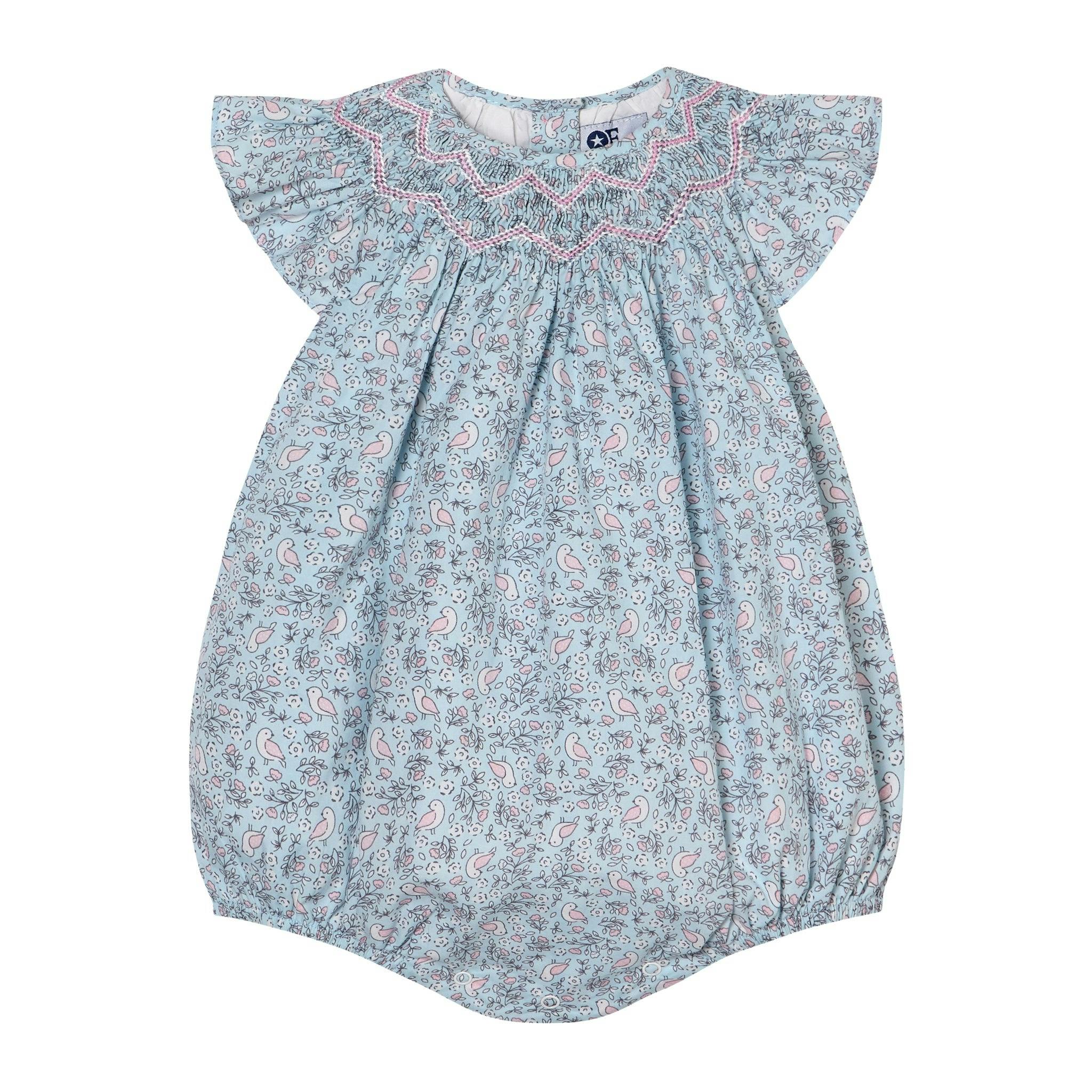 Hand-Smocked Baby Bubble - Wren