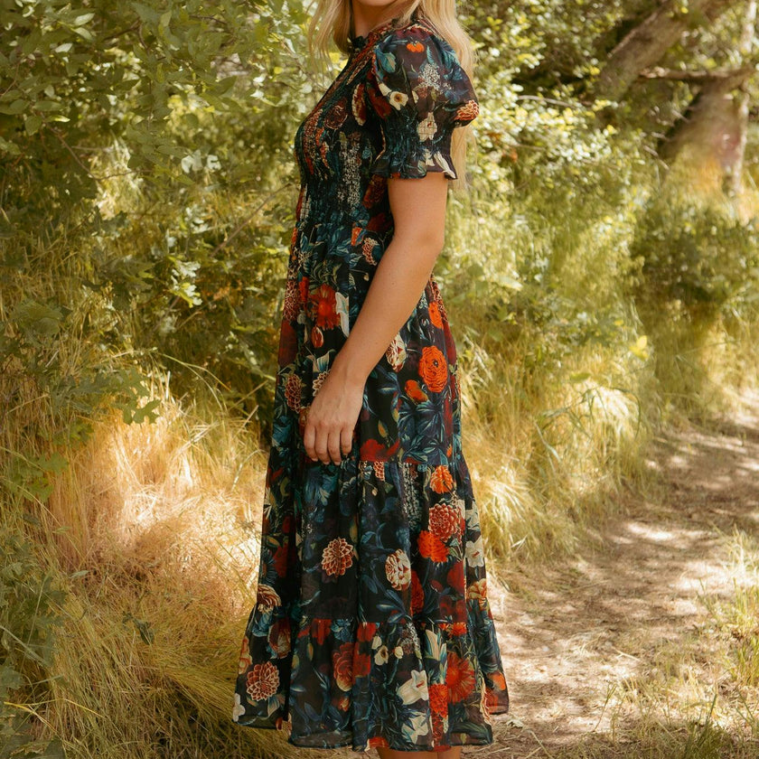Cordelia Dress in Moody Floral