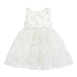 Ivory Floral Patterned Bow Dress