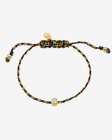14k Gold Lab Diamond Bezel Paracord Fortune Bracelet