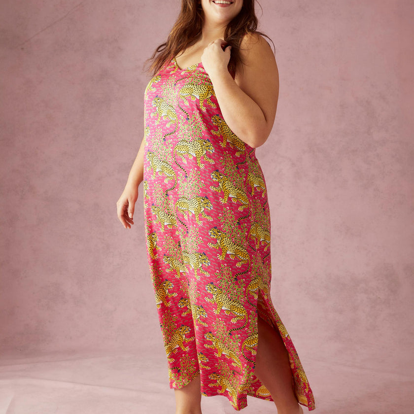 Bagheera - Eco Satin Chic to Sleep Nightie - Hot Pink