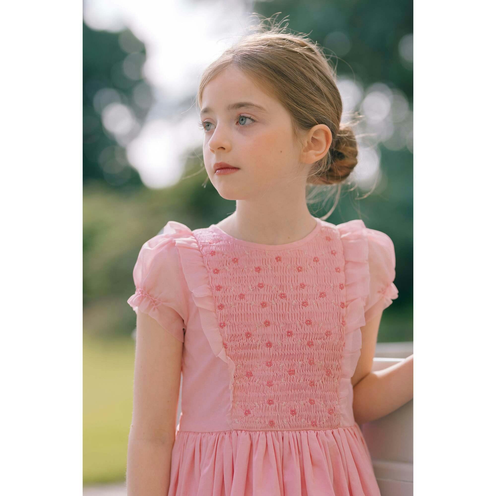 Camelia Pink Organza Sleeve Dress