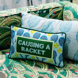 Causing A Racket Needlepoint Pillow