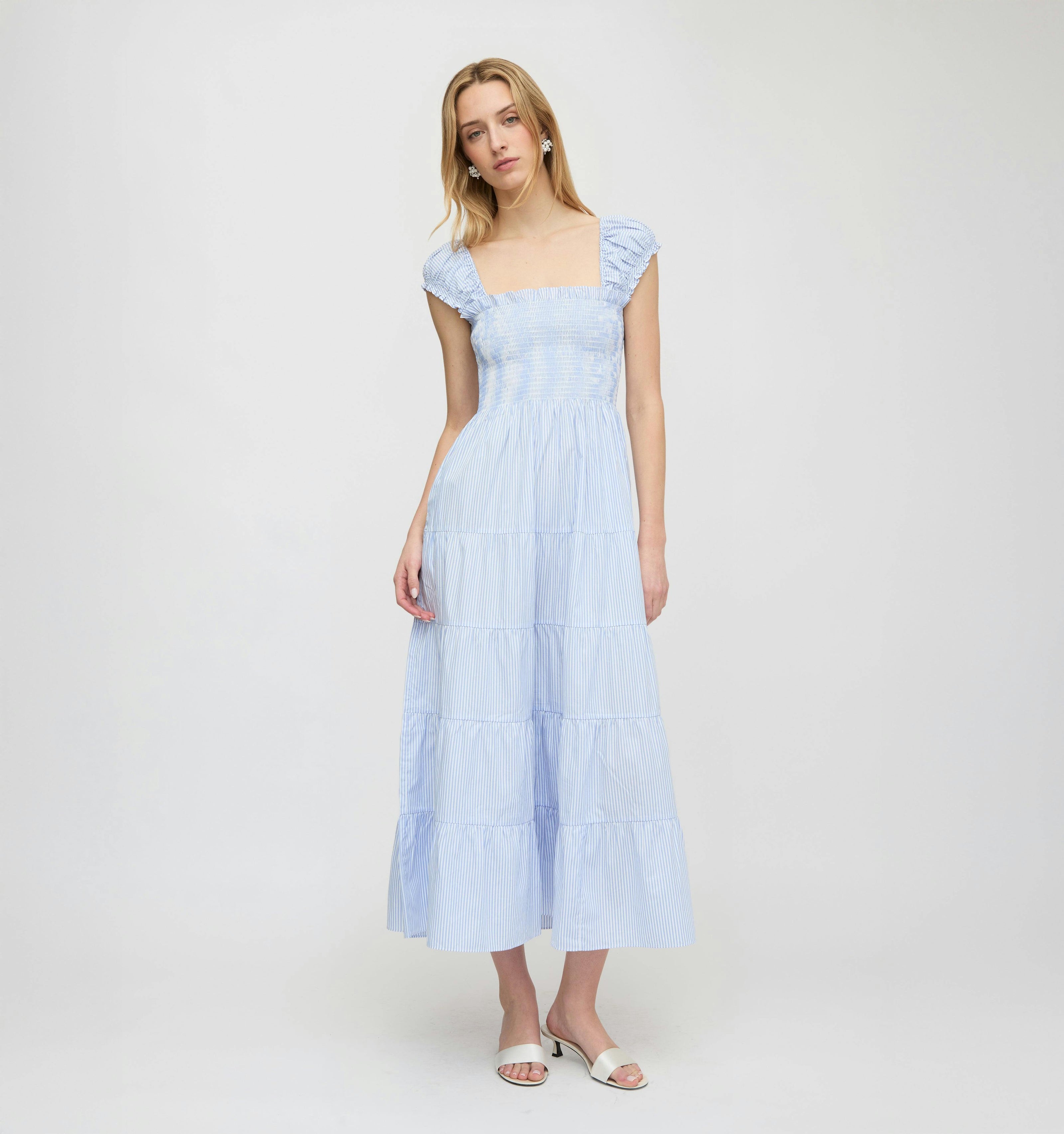 The Stella Nap Dress - Blue/White Stripe