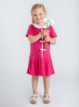 Knit Dress With Pleated Skirt And Bows