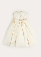 Hand Smocked Gold Embroidered Sleeveless Dress in Ivory (12mths- 10yrs)