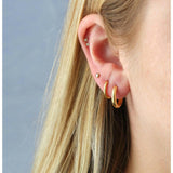 Classic Bezel Crystal Titanium Flat Back Stud Earring