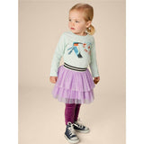 Tiered Elastic Waistband 2-Tiered Mini Tulle Skirt, Purple