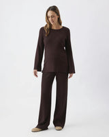 Dallas Rib Knit Nursing Top Cocoa