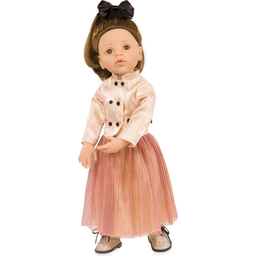 Gotz Happy Kidz Greta 75th Anniversary Jubilee  19.5" Posable Doll with Full Garments & Accessories - Long Brown Hair to Wash & Style with Beautiful Brown Eyes