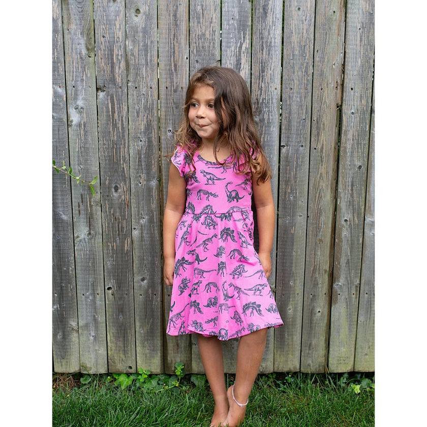 Ruffle Sleeve Racer Back Dress