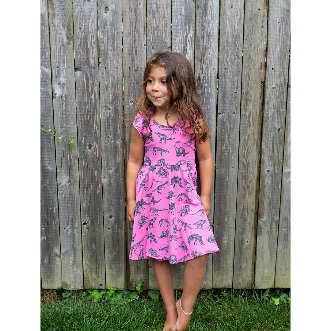 Ruffle Sleeve Racer Back Dress