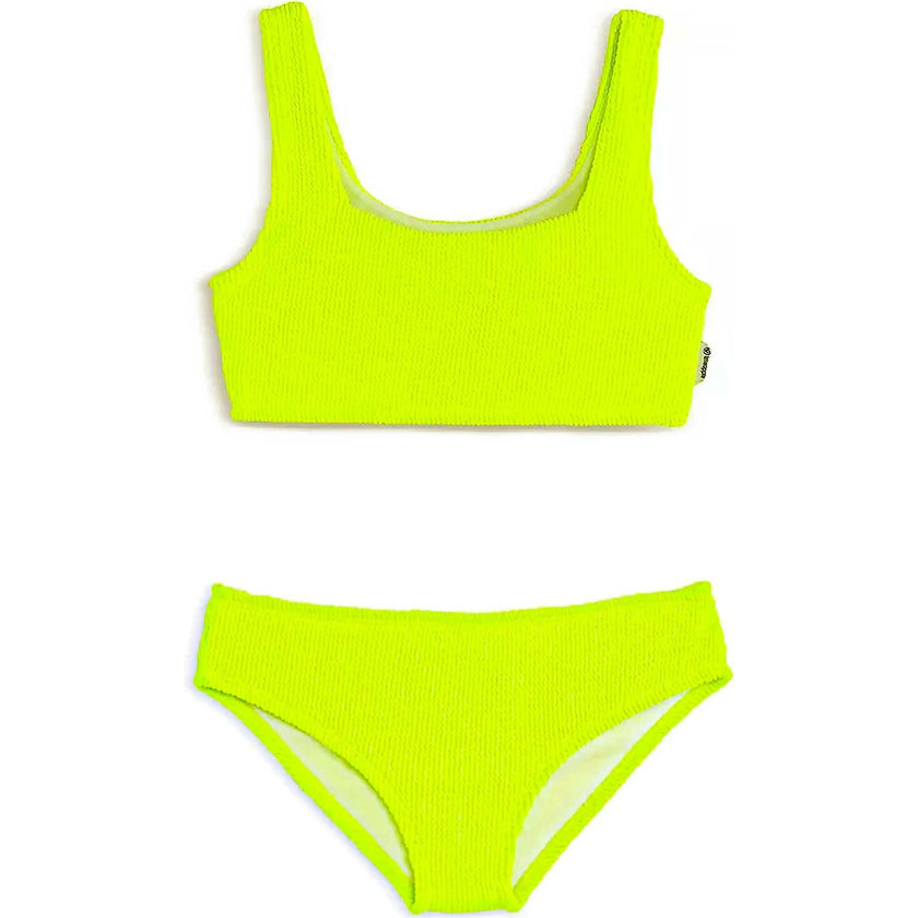 Fay Crinkle Tankini Two Piece Swimsuit - Lime