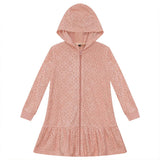 Checkered Floral Star Terry Robe