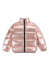 Fallon Metallic Puffer Jacket, Pink