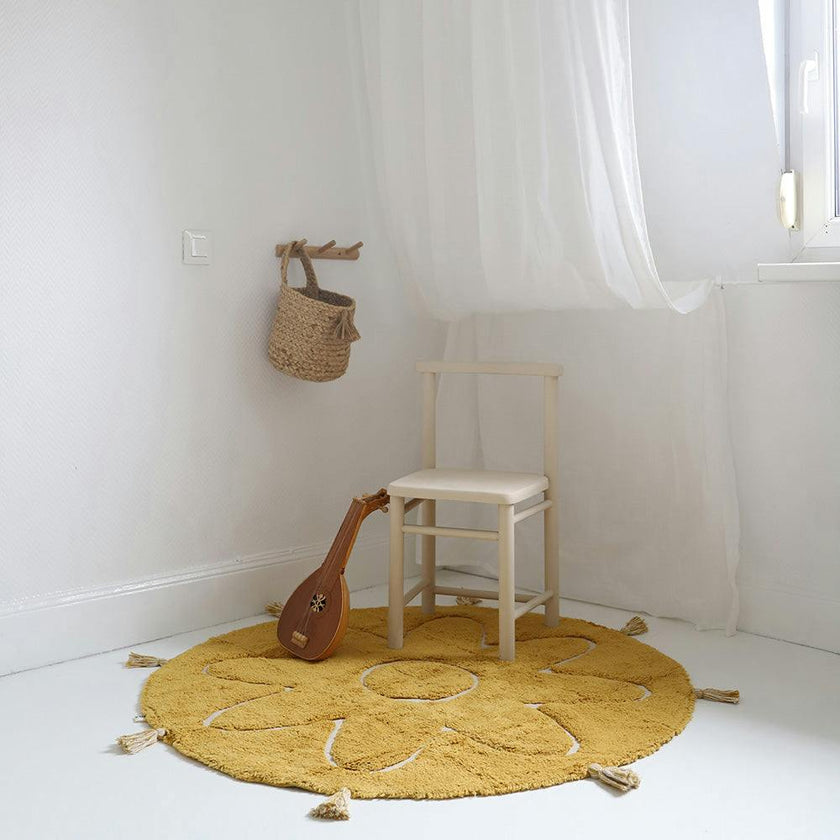 YVA Mango bohemian children's rug with pompoms