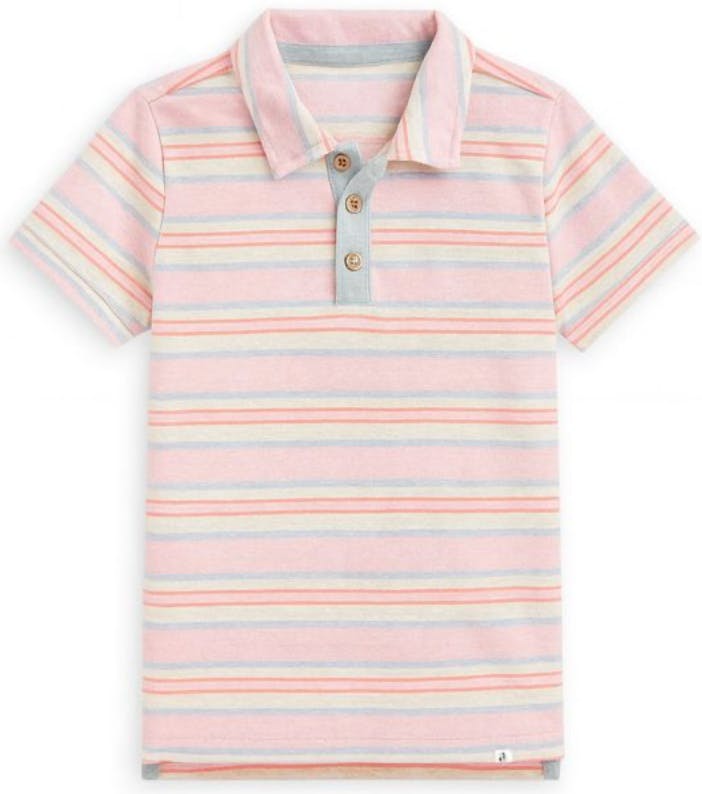 POLREATH Pink/Lilac Stripe Polo
