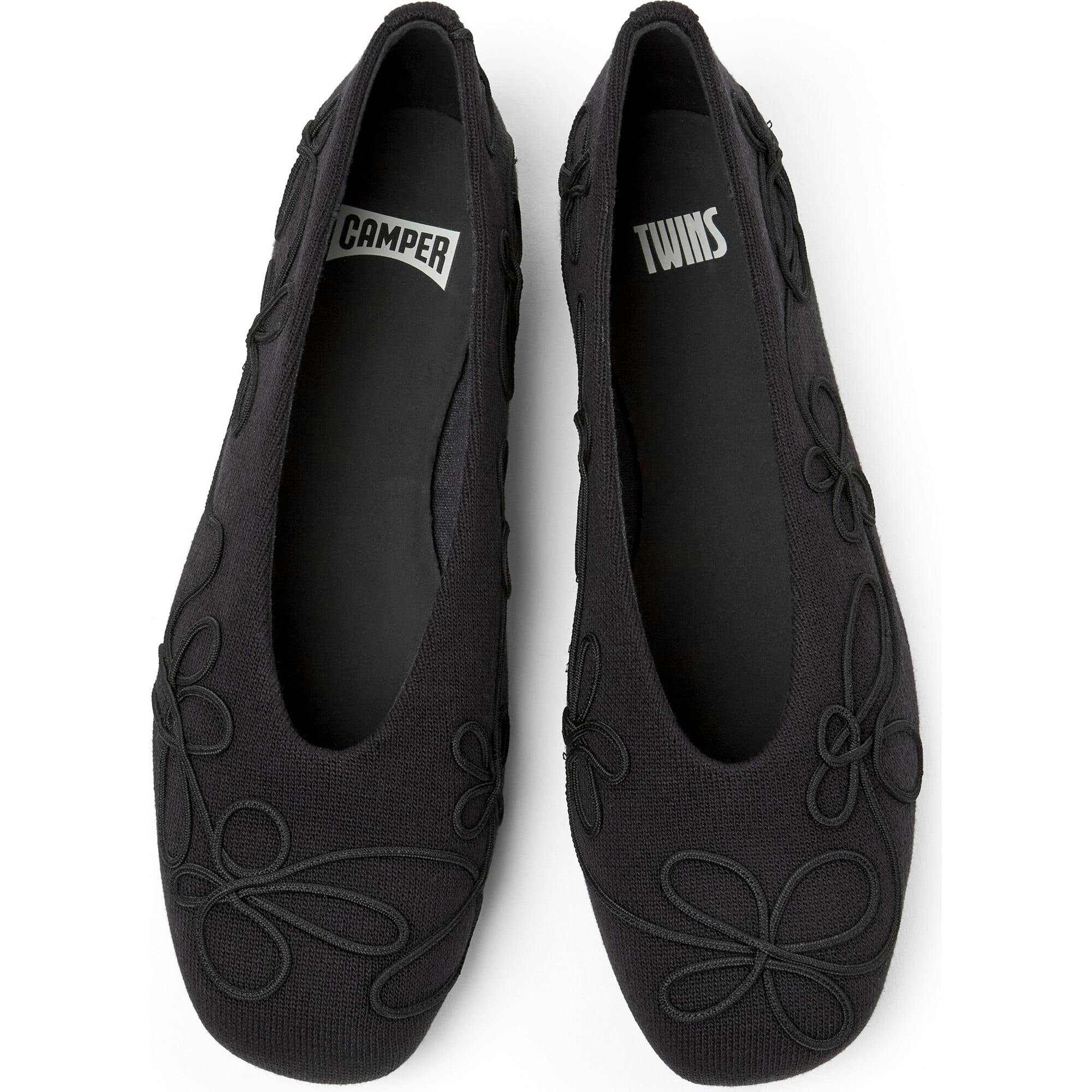 Women's Twins Textile Square Toes Ballerina Shoes