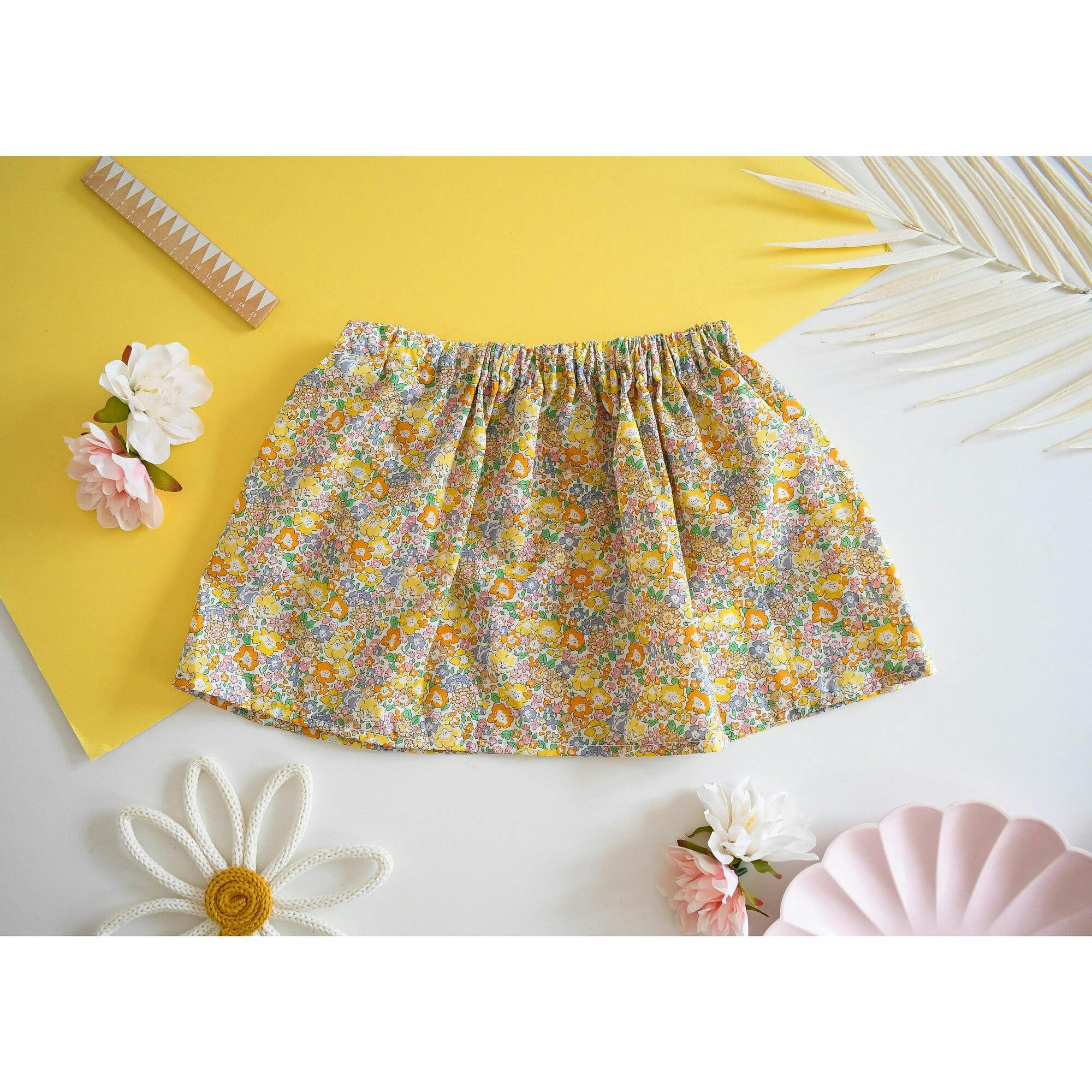 Liberty of London Childrens Elasticated Skirt, Michelle Yellow