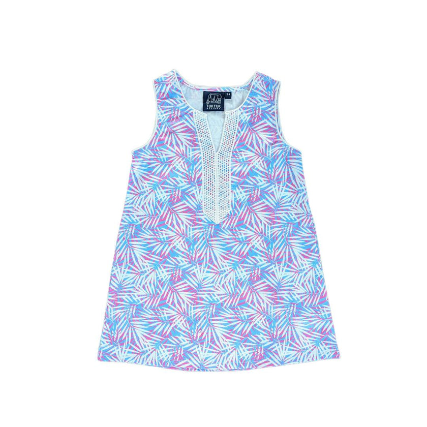 Tropical Palms Pink Shift Dress