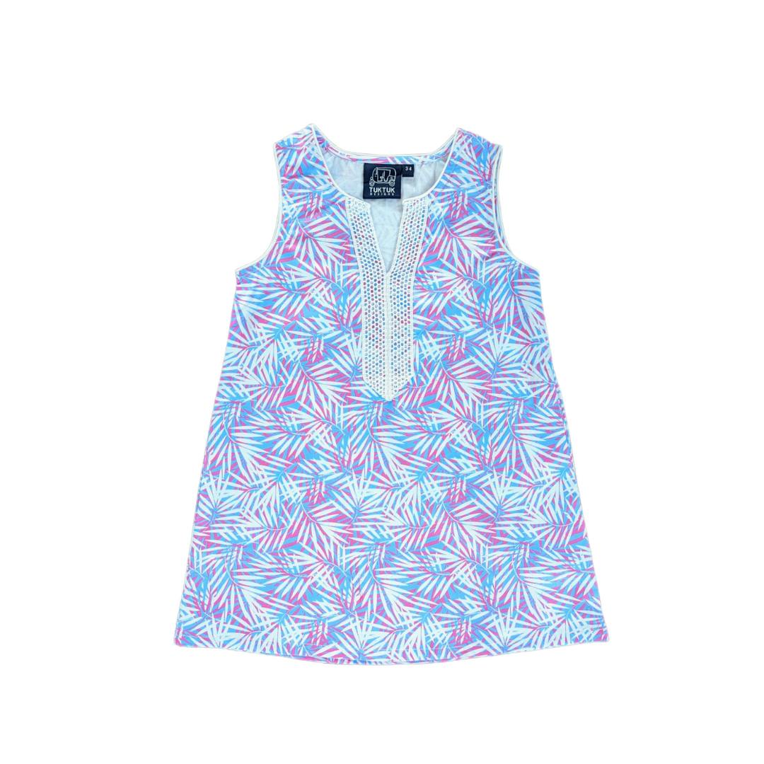 Tropical Palms Pink Shift Dress