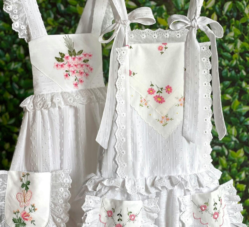 4T Drop-Waist Handkerchief Dress - Pink Daisies