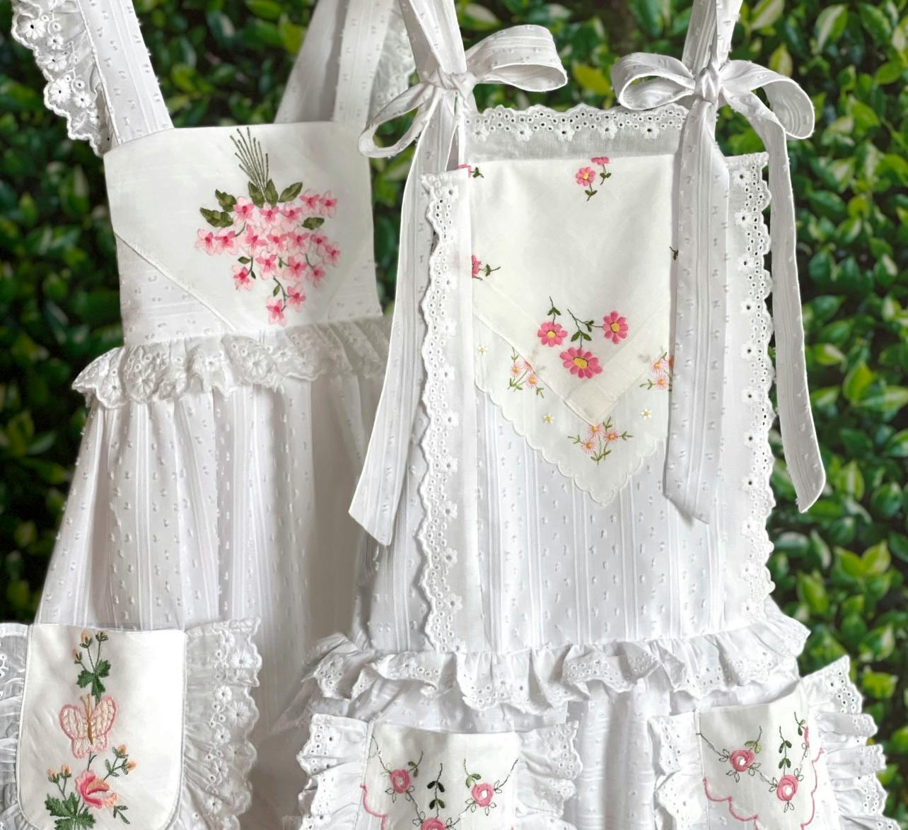 4T Drop-Waist Handkerchief Dress - Pink Daisies