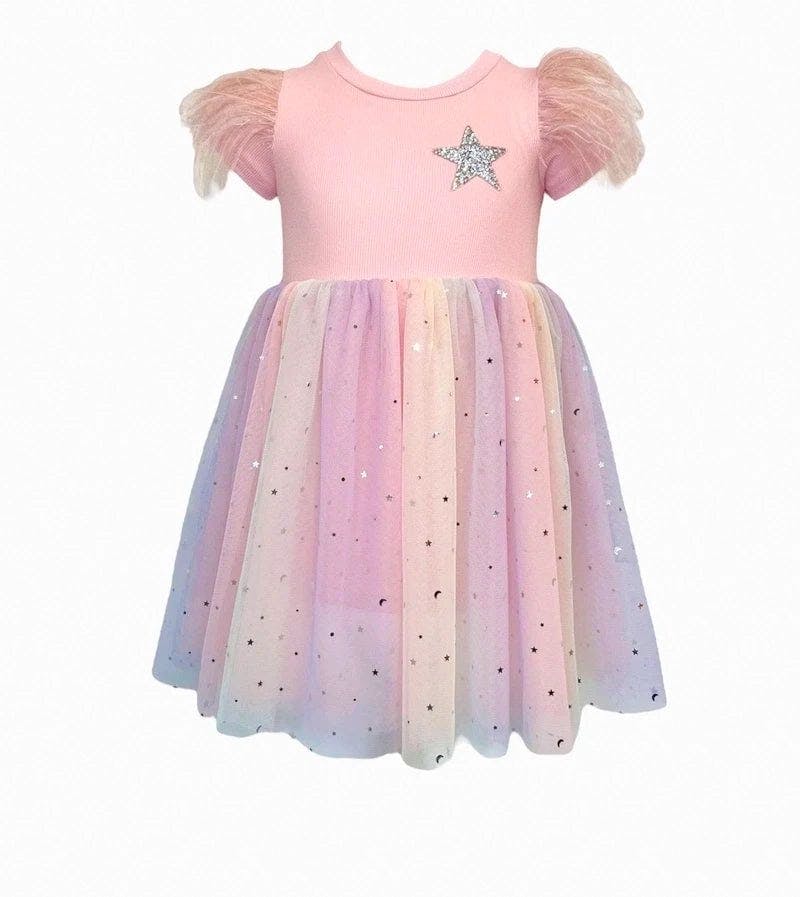 Shining Star Feather Tutu Dress