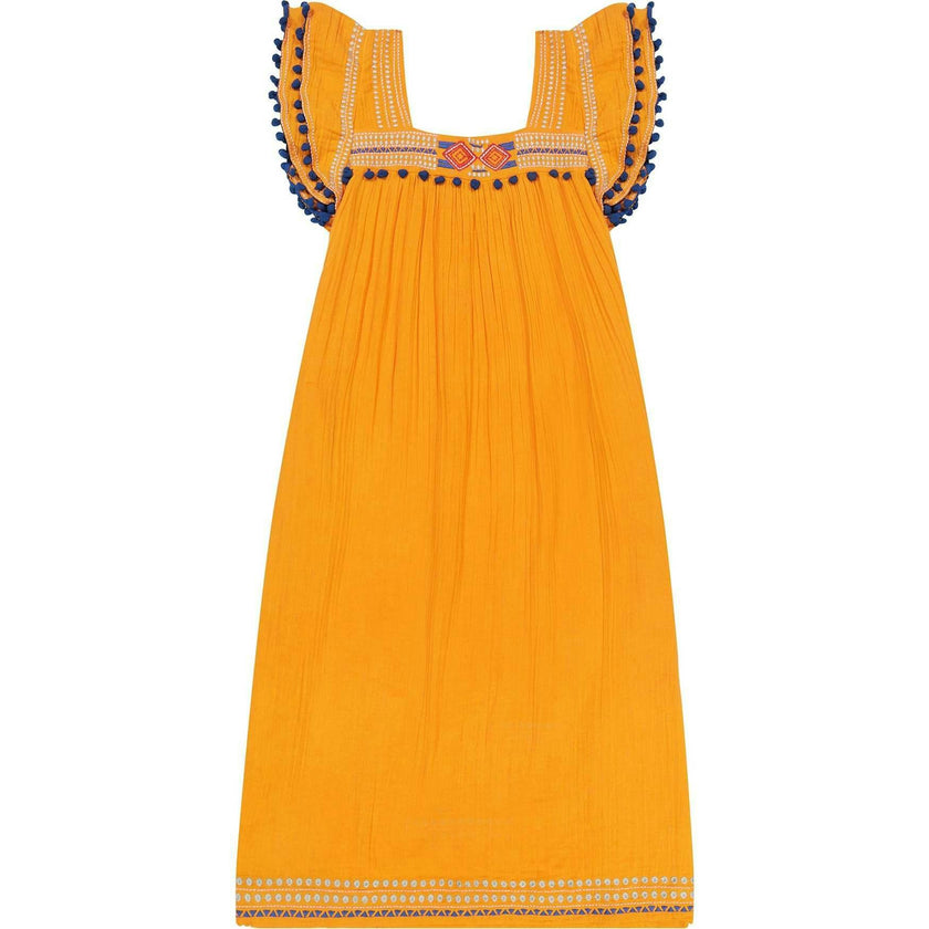 Women's Maxi Sandrine Embroidered Dress, Yellow