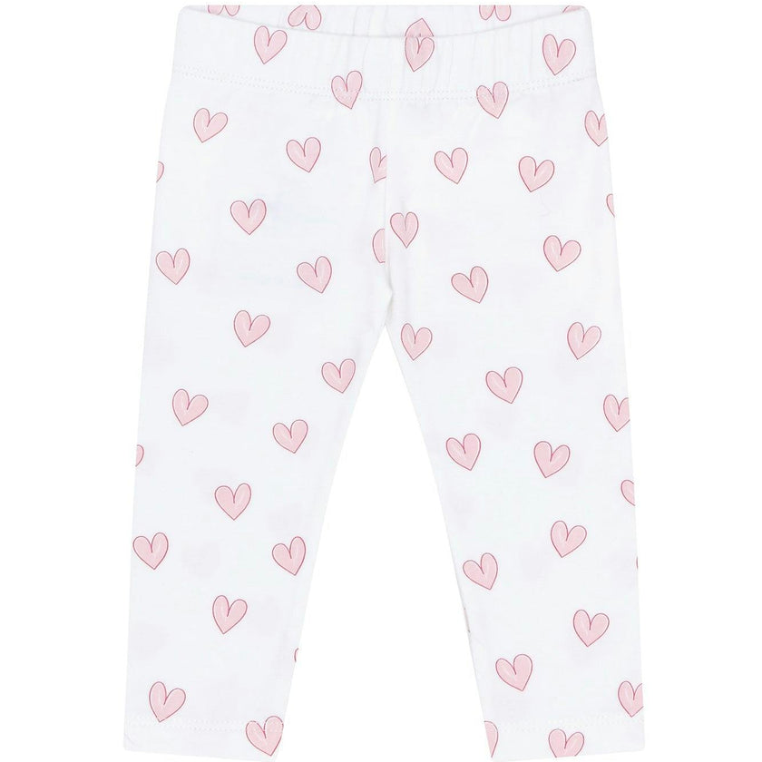 Pink Heart Print Pima Leggings