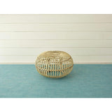 Mini Basketweave Floor Mat, Turquoise