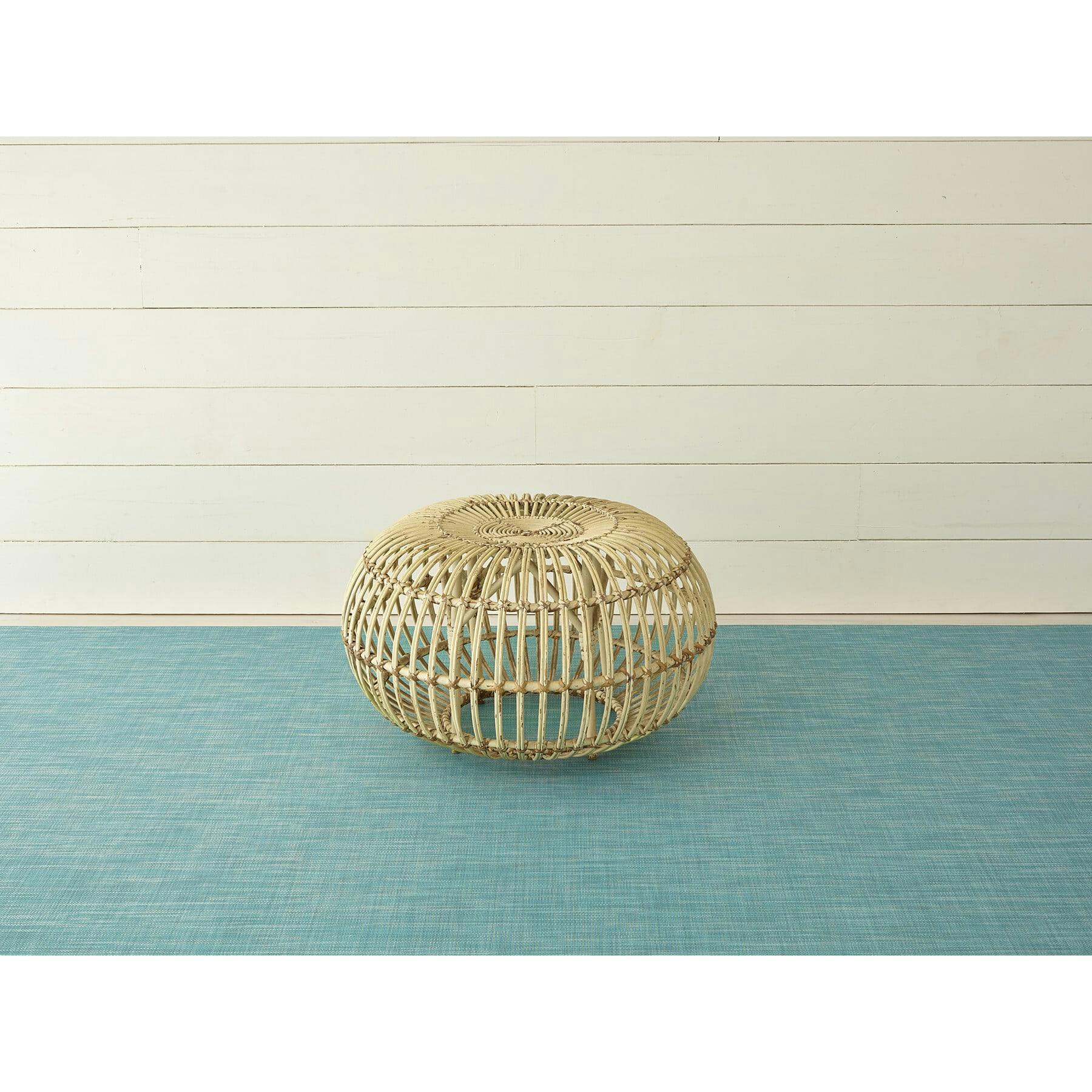 Mini Basketweave Floor Mat, Turquoise
