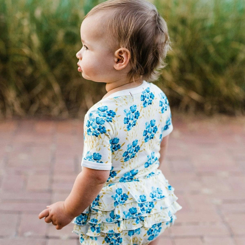 Sky Floral Bamboo Short Sleeve One Piece
