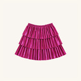 Ruffle Skirt in Purple Metallic