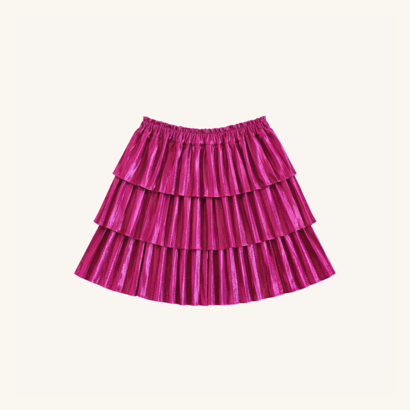 Ruffle Skirt in Purple Metallic