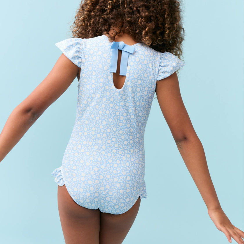 girls alpine fiore ruffle cap sleeve one piece