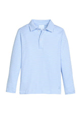Long Sleeve Polo - Light Blue Stripe