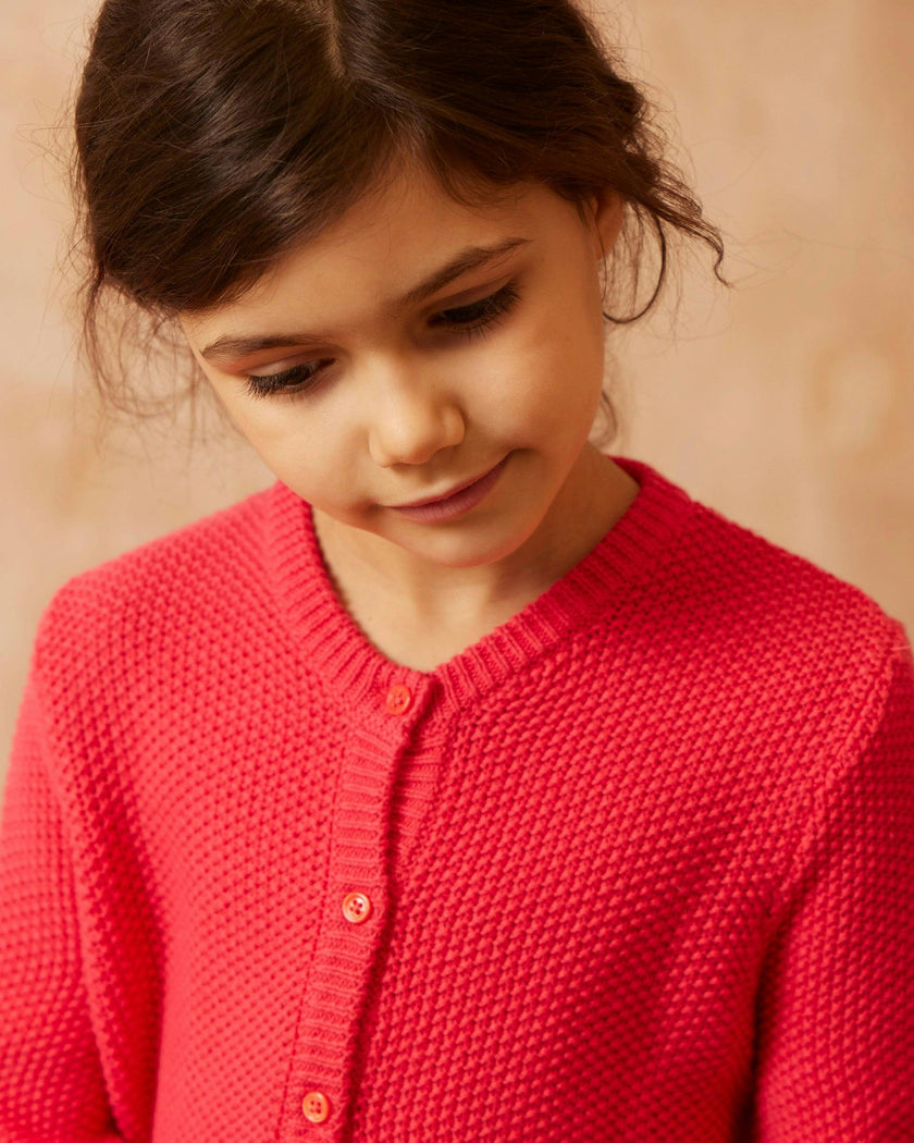 Moss Stitch Jacket | Raspberry
