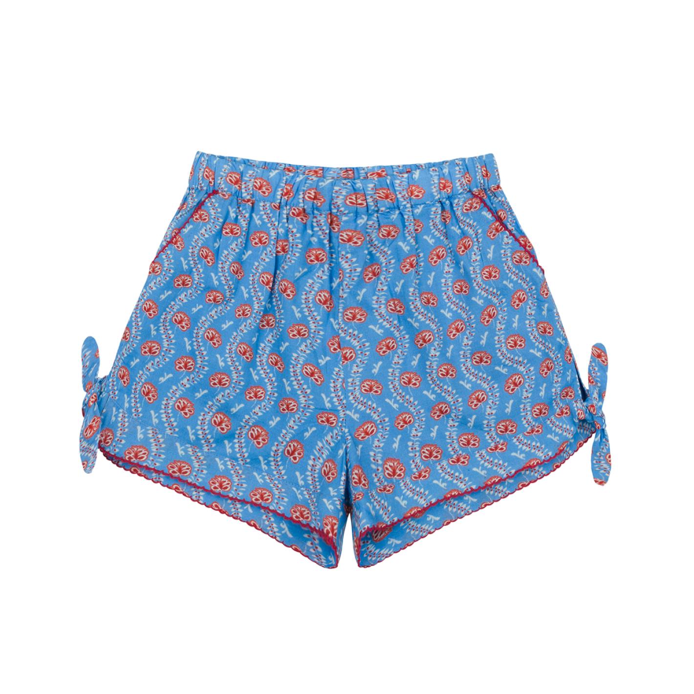 Girls Blue Primrose Tie-Knot Short