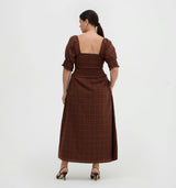 The Malene Nap Dress - Chestnut Plaid