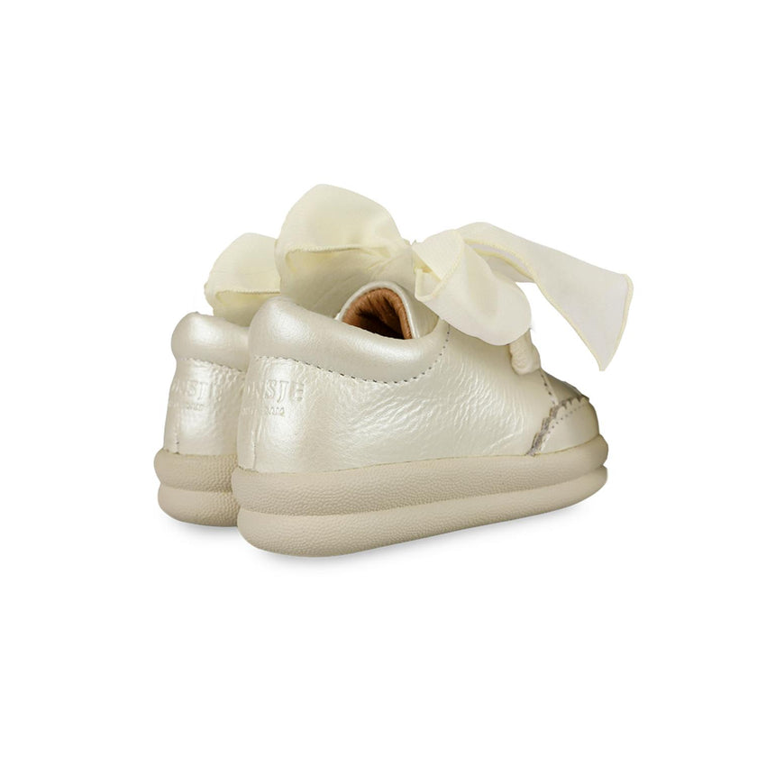 Brookli Sneakers | Off White Metallic Leather