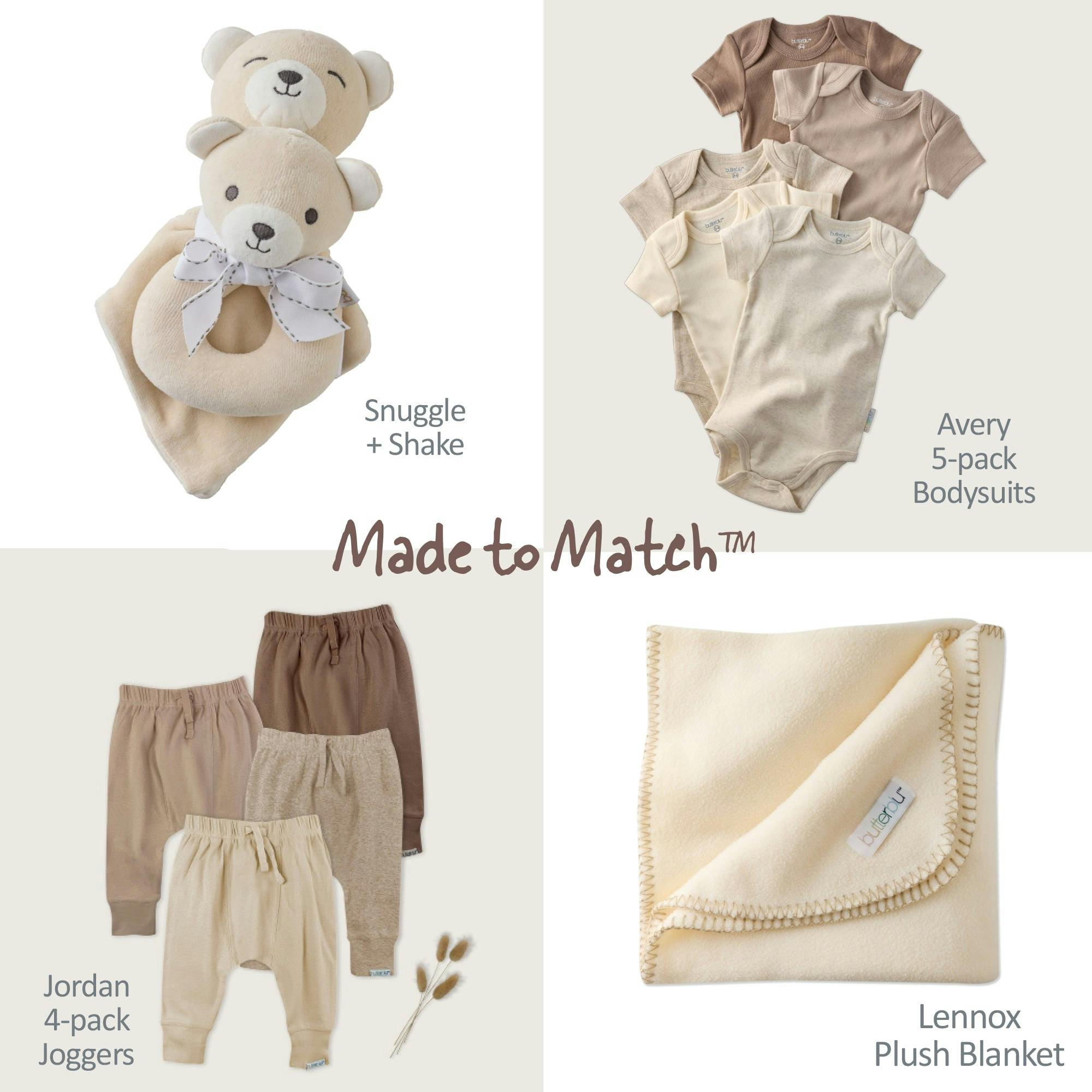 SNUGGLE + SHAKE - Baby Lovey Security Blanket Toy and Rattle Set