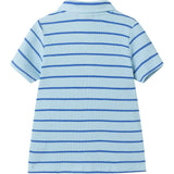 Boys Striped Waffle Polo Set | Blue Shark
