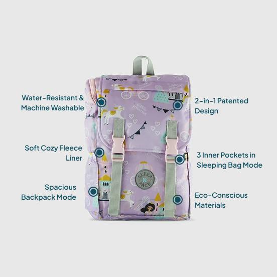 Sleep-N-Pack: Packable Sleeping Bag, Little Kid 3-6 yrs - Princesses