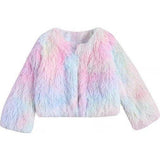 Funfetti Rainbow Faux Fur Coat